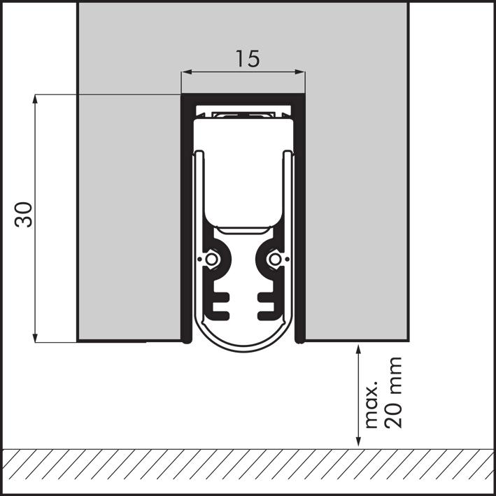 3 Onderzijde deuren 3.2 Valdorpels houten deuren EllenMatic Soundproof Voor houten binnen- en buitendeuren Siliconen Min.