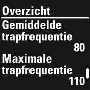 Gemiddelde hartslag Maximale hartslag Calorieën Vetverbranding % van calorieën Gemiddelde snelheid of tempo Maximale snelheid/tempo Running Index