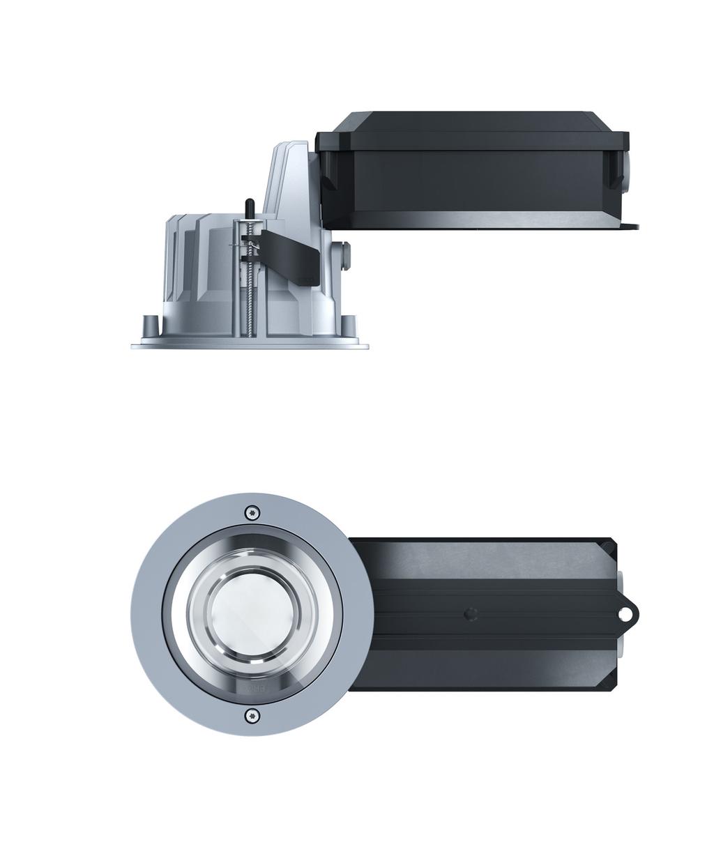 Quintessence rond Plafondinbouwarmaturen Het efficiënte systeem voor groot visual comfort Groot visual comfort en de beste lichtkwaliteit - in de binnen- net zoals in de buitenruimte Quintessence