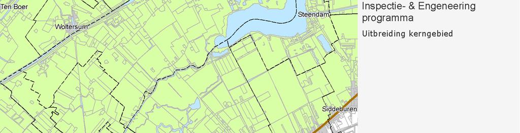 en Schildwolde. Binnen deze contour staan zeer weinig gebouwen, waarmee de voortgang van de inspecties in de overige gebieden binnen het kerngebied niet wordt vertraagd.