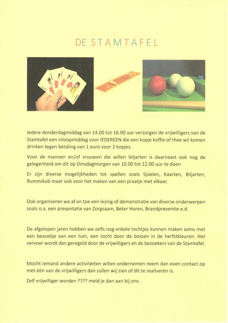 De Ontmoeting Op de website van ontmoetelkaarinapeldoorn.nl vindt u het volledige actuele programma van Ontmoetingsplek De Ontmoeting/De Vier Dorpen.