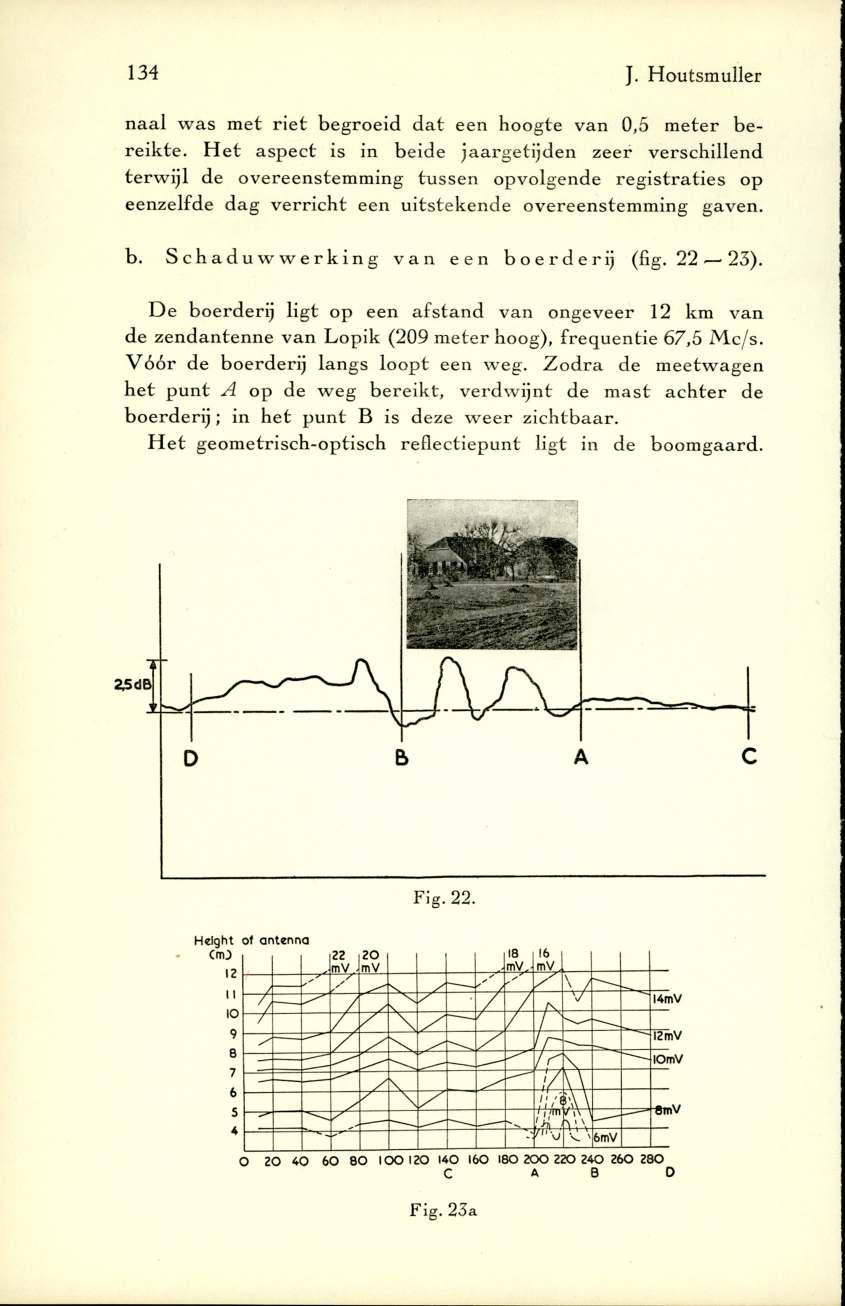 134 J. Houtsmuller n aai w a s m et rie t begroeid d a t een hoogte van 0,5 m eter b e reik te.