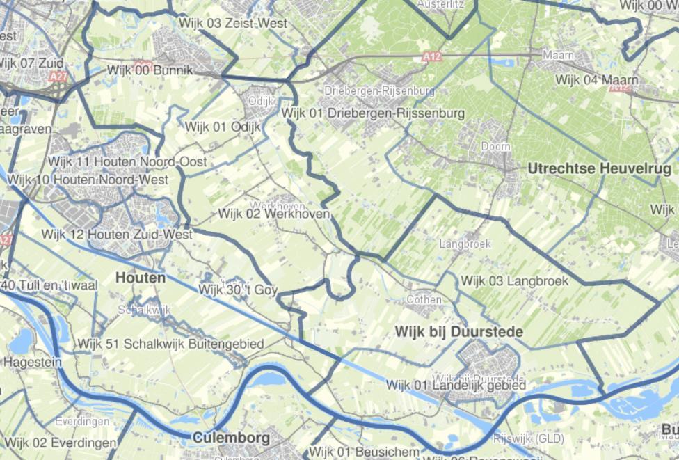 2. De Kromme Rijnstreek Beschrijving projectgebied Het projectgebied betreft de gemeentegrenzen van de drie gemeenten (zie Figuur 2).