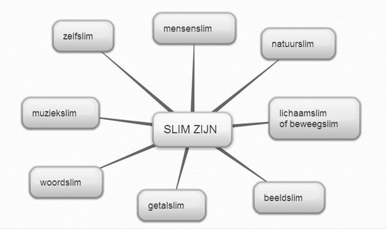 3) Klasgesprek Slim zijn Slim zijn definiëren we vaak min of meer als goed zijn in taalvakken of wiskunde.