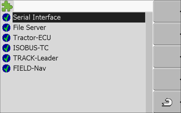 Terminal met de applicatie Service configureren. Licenties voor de volledige versies van software activeren 7 Volgend masker verschijnt: 2. - Gewenste plug-in aanklikken.