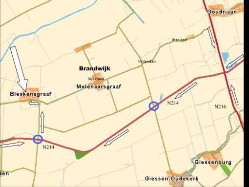 Verplichte aanrijroute Routebeschrijving Meldpunt Centrumpost Molenwaard Van Beukelaarweg 13 / Bleskensgraaf / 06-12667208 (Dhr. H.