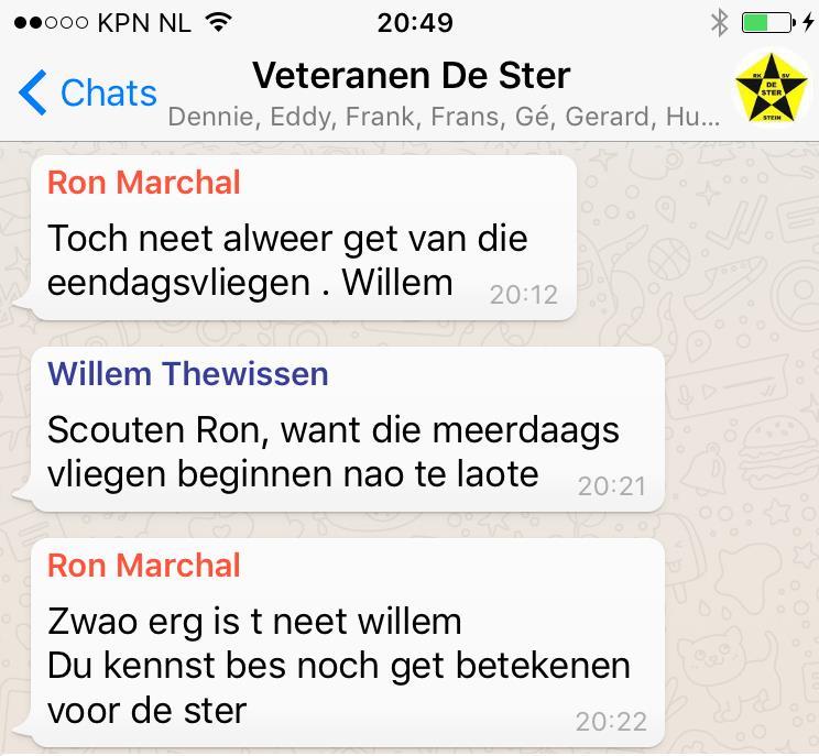 Vervolges sjakelde Willem Thewissen op de app geliek door noa volgende waek. Dan sjteit t joarlijkse veteranen oetsjtepke op t programma.