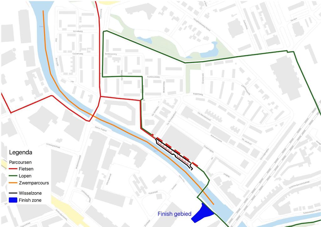 Zwemparcours Fietsen Het fietsparcours is grotendeels verkeersvrij, op enkele stukken kunnen andere verkeersdeelnemers op het parcours zijn. Houd daar rekening mee.