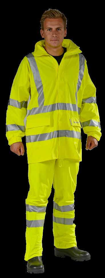 66 WORK COMFORT SAFE HIGH-VIS Stof: 170 g/m 2 PU-polyester; 59 % PU/41 % Polyester Waterdichtheid: 8.