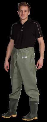 FISHING 93 CLASSIC WAADBROEKEN Stof: 600 g/m 2 PVC-polyester; 90 % PVC/10 % polyester Waterdichtheid: >20.