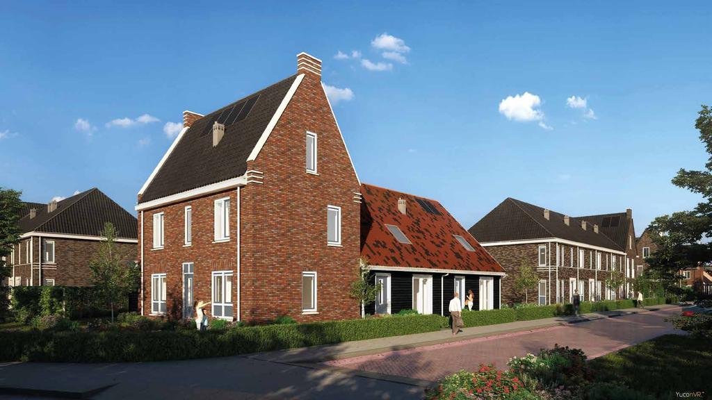 Impressie type Virginia Type Virginia Royale hoekwoningen met een entrée aan de zijgevel.