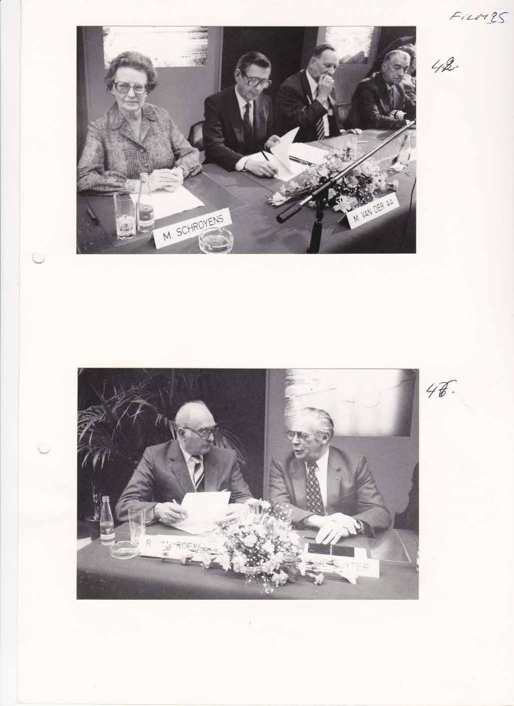 Burgemeester Marcel Van der Aa van Beveren ondertekende op 15 december 1982 in het sluisgebouw te Kallo, de stichtingsakte van de Maatschappij Linkeroever, onder het oog van burgemeester Mathilde