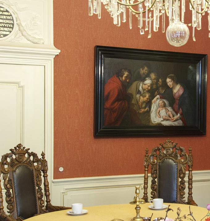 Een grote aankoop voor een klein museum Dankzij een bewaard gebleven document is bekend dat dit schilderij door Moreelse in 1630 is gemaakt voor het Haagse woonhuis van graaf Floris II van Pallandt.