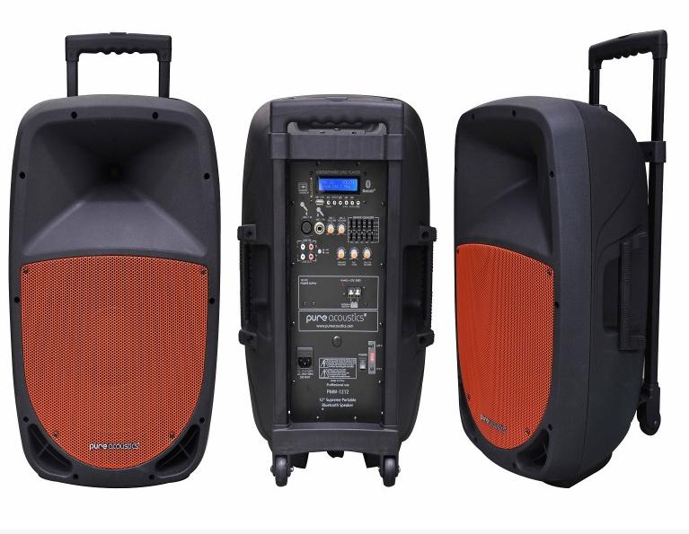 PMW-1212 Portable bluetooth entertainment systeem met opname functie Geniet van de kwaliteiten van een professionele speaker met het grote voordeel dat deze verrijdbaar is.