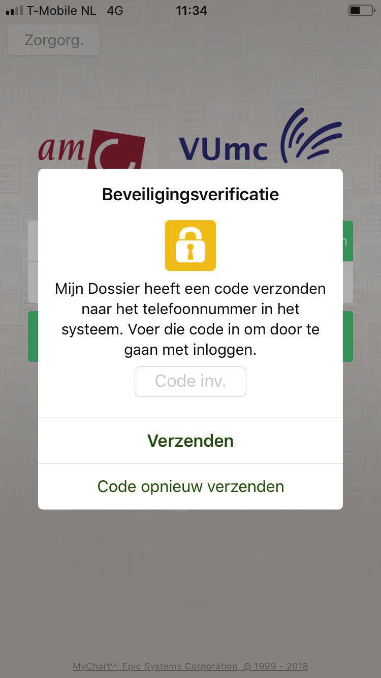 U krijgt nu een SMS-code op uw mobiele telefoon U krijgt nu een SMS-code op uw mobiele telefoon - Vul de SMS-code in bij het scherm van Mijn Dossier - Klik daarna op de knop Verzenden U bent nu