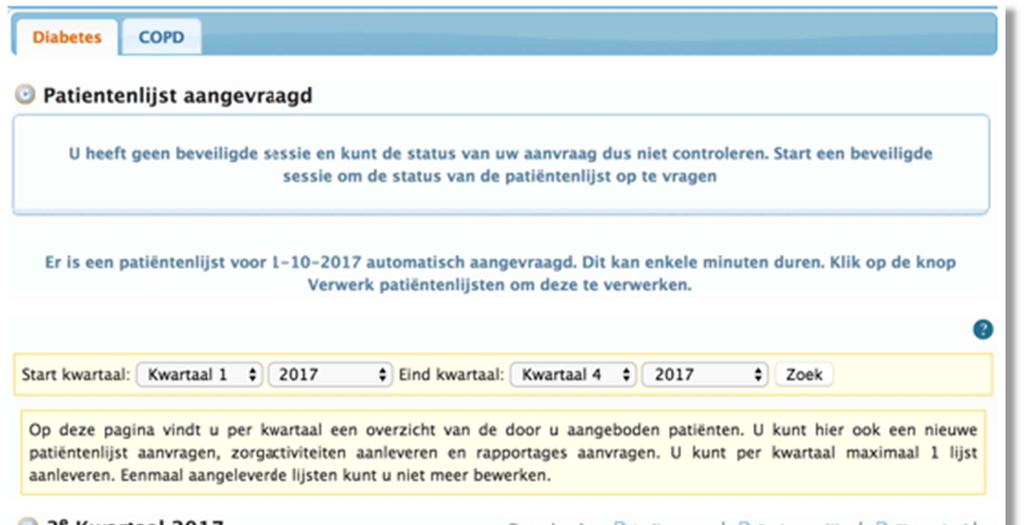 Het bundeloverzicht verschijnt. Hier krijgt u inzicht in de reeds gedane declaraties en kunt u uw nieuwe declaraties indienen.