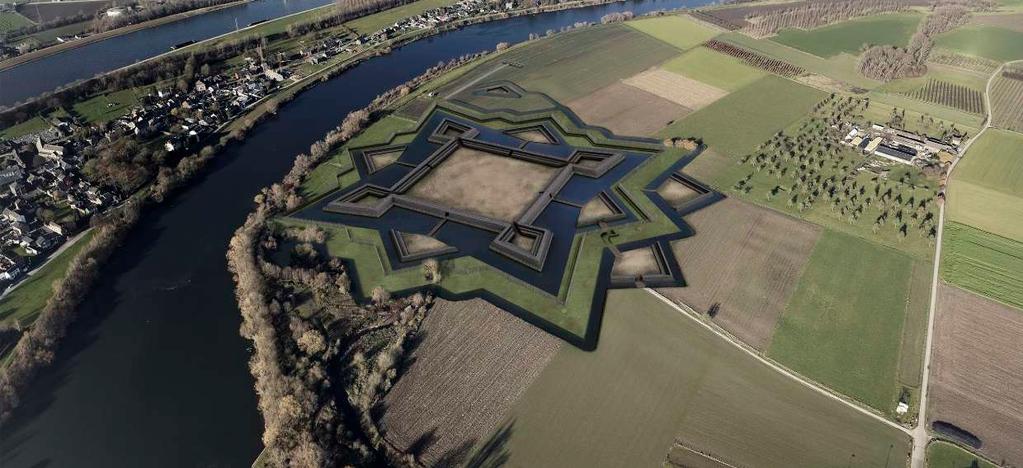 Still uit - Promotiefilm Het koninklijke fort Navagne in 3D Visualisatie: Tim van der Beken Eijsden-Margraten (zuid), Maasfront en Caestert beemden In het gebied van het waterfront van de kern