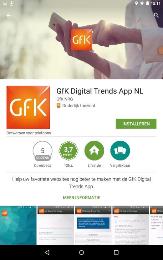 De Play Store wordt nu geopend.