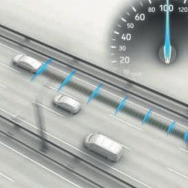 Lane-Keeping System* Lane-Keeping Alert is ontworpen om de bestuurder te helpen het voertuig op de eigen rijstrook te houden.