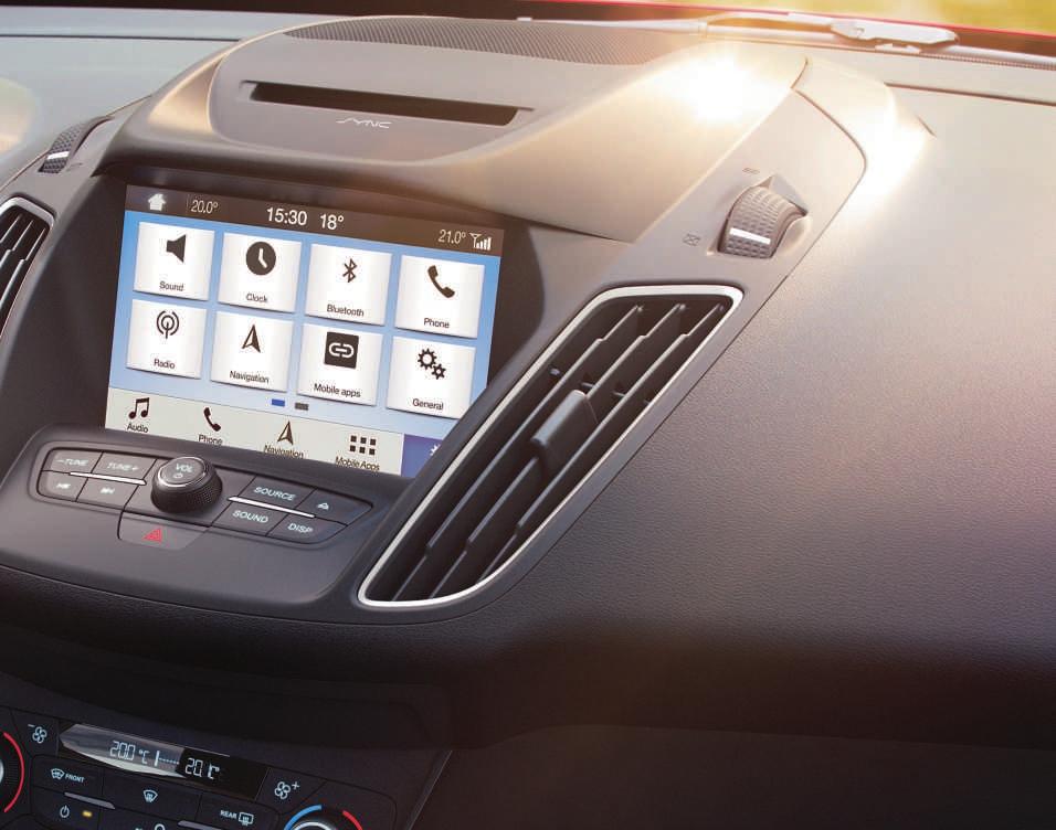 Via het intuïtieve 8 inch kleuren-touchscreen kun je je home-scherm naar eigen wens configureren, terwijl je met Applink, Apple CarPlay en Android Auto je smartphone in je auto kunt gebruiken.
