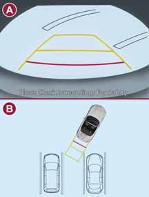 STARTEN EN RIJDEN 99 07080913-989-989 blijf langzaamaan achteruitrijden wanneer uw voertuig de parkeerplaats oprijdt, zodat de afstand tussen de voertuigbreedtelijnen en de zijden van de