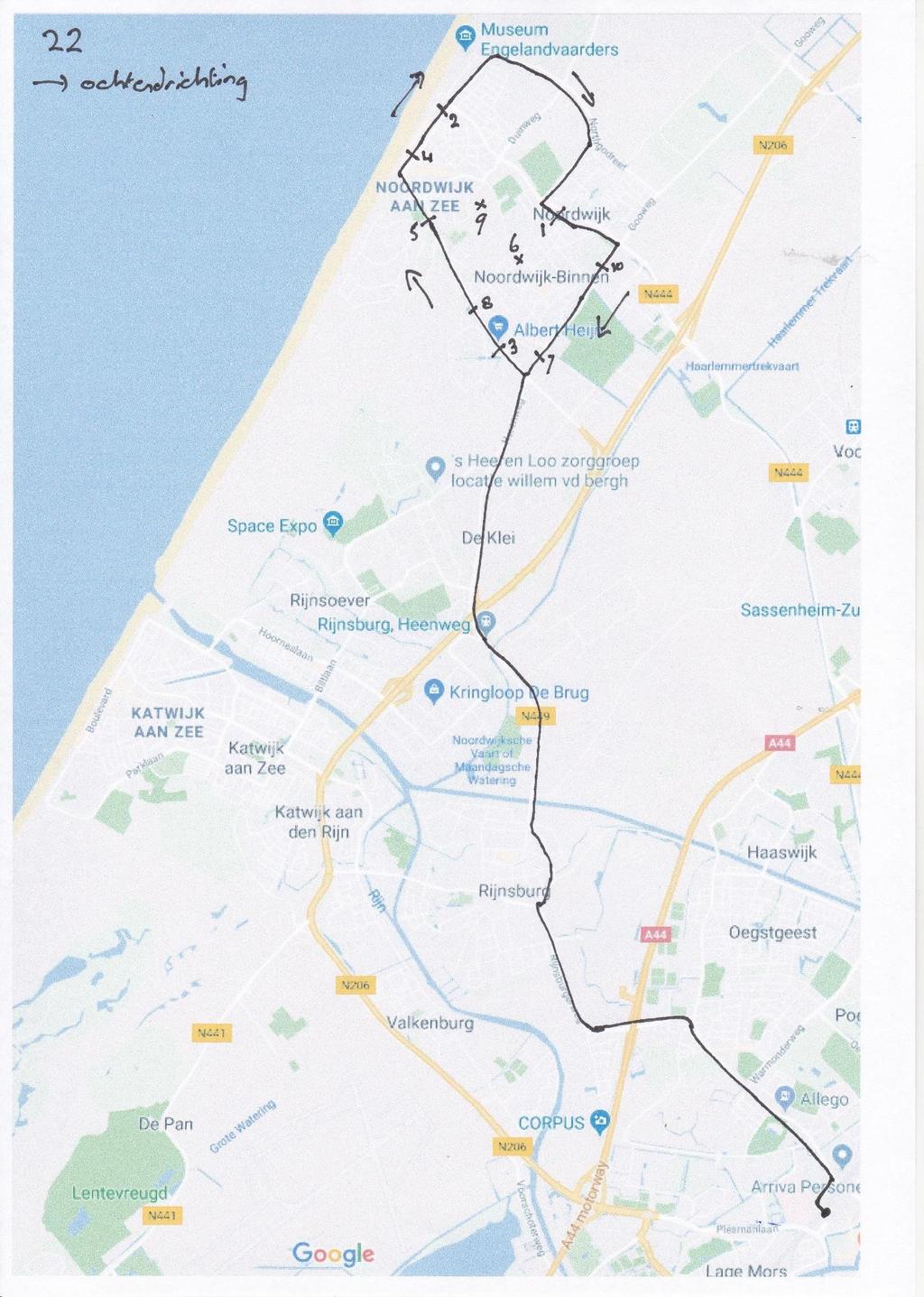 In Noordwijk zijn de 10 haltes met de meeste