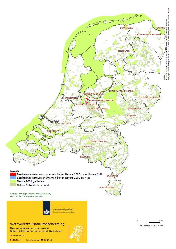 Marktwaarde van natuurterrein Natuurnetwerk Nederland (NNN) Totaal in beheer: ca.