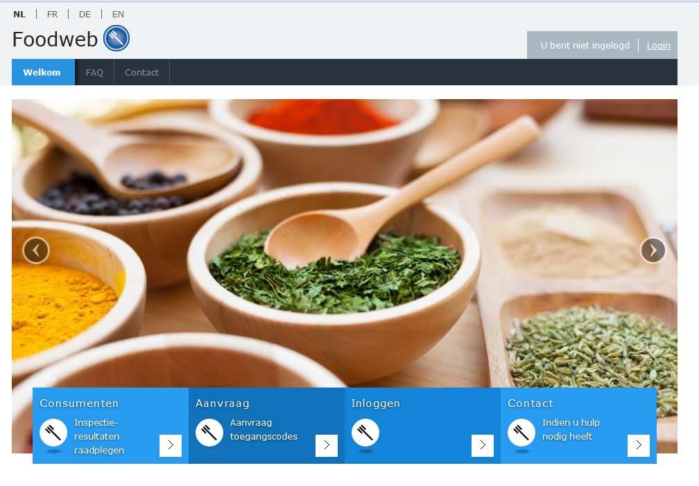 Ontwikkeling van een interactieve portal: Foodweb Beveiligde toegang voor ondernemingen Controlechecklists