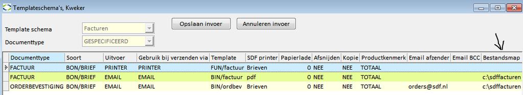 PDF opslaan Documenten opslaan als PDF In het template schema kan nog apart worden ingesteld waar een PDF bestand wordt opgeslagen.