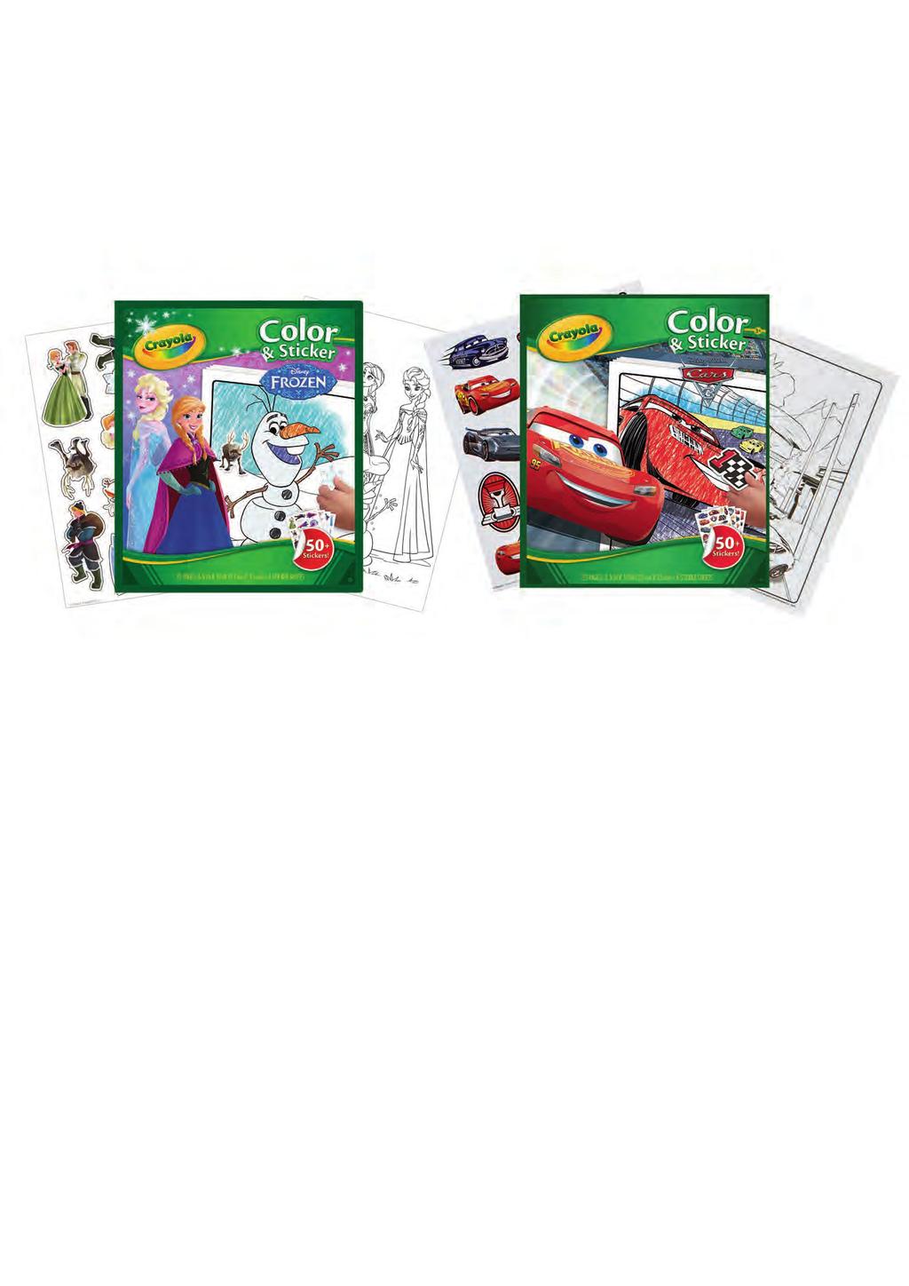 Kleur- en stickerboeken Kleurplaten en stickers van populaire licenties. Ideaal voor thuis of onderweg.