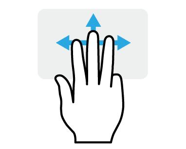 computer geen ondersteuning biedt voor Cortana). Vegen met drie vingers Veeg met drie vingers over het touchpad. Veeg omhoog om [Task View] (Taakweergave) te openen.