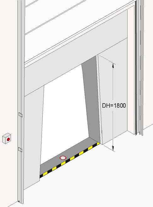 een deuropening van ongeveer 2.000x2.500 mm.