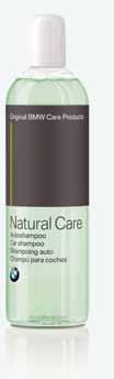Natural Care Shampoo reinigt lak, glas, kunststof en rubberdelen.