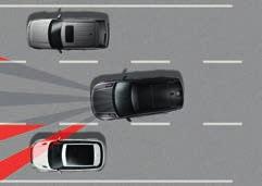 Diverse uitrusting Rijstrookassistentie (Lane Departure Warning) Een naar voren gerichte camera vóór de binnenspiegel houdt de rijstrookmarkeringen aan beide kanten van de wagen in de gaten en