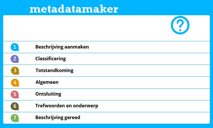 Start De Metadatamaker wordt opgestart in de webbrowser Firefox met de URL: http://rws.metainfomaker.nl/metadatamaker.aspx Het vraagteken verwijst je naar deze handleiding.