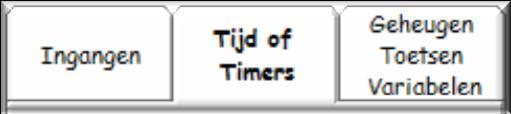 Voeg in regel 5 een actie toe en selecteer timers. Selecteer Set of Reset Timer Selecteer Set Selecteer Timer T1 Sluit het Actie invoer venster. Voeg in regel 5 een actie toe en selecteer timers.