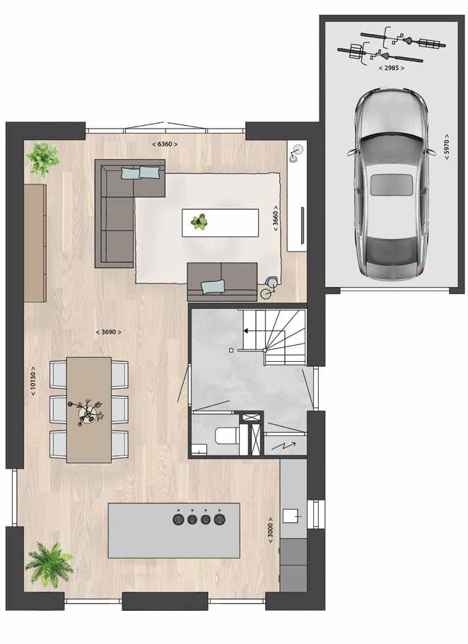 (EPC 0,4) Mogelijkheden Uitbreiding woonkamer met,2 of 2,4 meter Erker of veranda aan de straatzijde Op zolder ruimte voor nog eens 2 of 3 slaapkamers en/of een tweede badkamer Vrij indeelbare