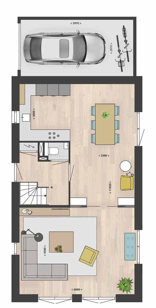 (EPC 0,4) Standaard zonnepanelen Mogelijkheden Uitbreiding woonkamer met,2 meter Veranda aan de tuinzijde Extra slaapkamer op de eerste verdieping Op zolder ruimte voor nog eens 2 of 3 slaapkamers