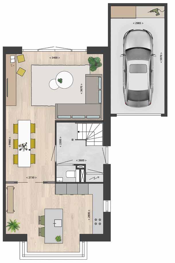 Uitbreiding woonkamer met,2 of 2,4 meter Erker of veranda aan de straatzijde Op zolder ruimte voor nog eens 2 of 3 slaapkamers en/of een tweede badkamer Vrij indeelbare badkamer met mogelijkheid tot