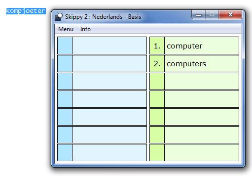 64 Skippy vanuit starten Als je Skippy vanuit start, dan zal Skippy NIET worden afgesloten wanneer volledig wordt afgesloten Kies Start > groep Schrijven > Start woordvoorspelling Skippy 65 Skippy