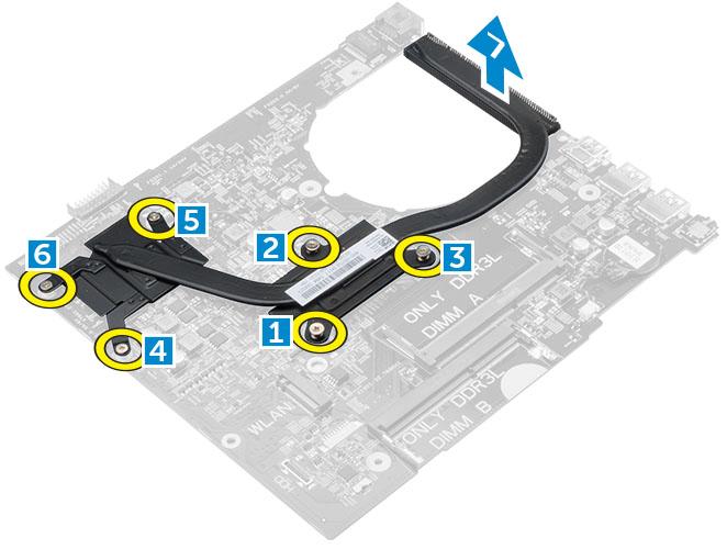 f g h i WLAN-kaart harde schijf-eenheid onderplaat batterij 5 Volg de procedure in Nadat u in de computer heeft gewerkt.