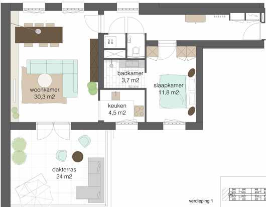 HVB 6 HVB 6 1 APPARTEMENT VERBOUW MET DAKTERRAS Type HvB 6 bouwnummer: 2 (1 e verdieping) 2 APPARTEMENTEN VERBOUW Type HvB 6 bouwnummers: 12 (2 e verdieping) 22 (3 e verdieping) Dit appartement vind