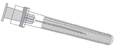 De voorgevulde spuit kan worden geleverd met ofwel een keramische behandeling (ceramic coated treatment CCT) van de luertip, ofwel met een luerlock-adaptor met een stijve plastic dop (PRTC).