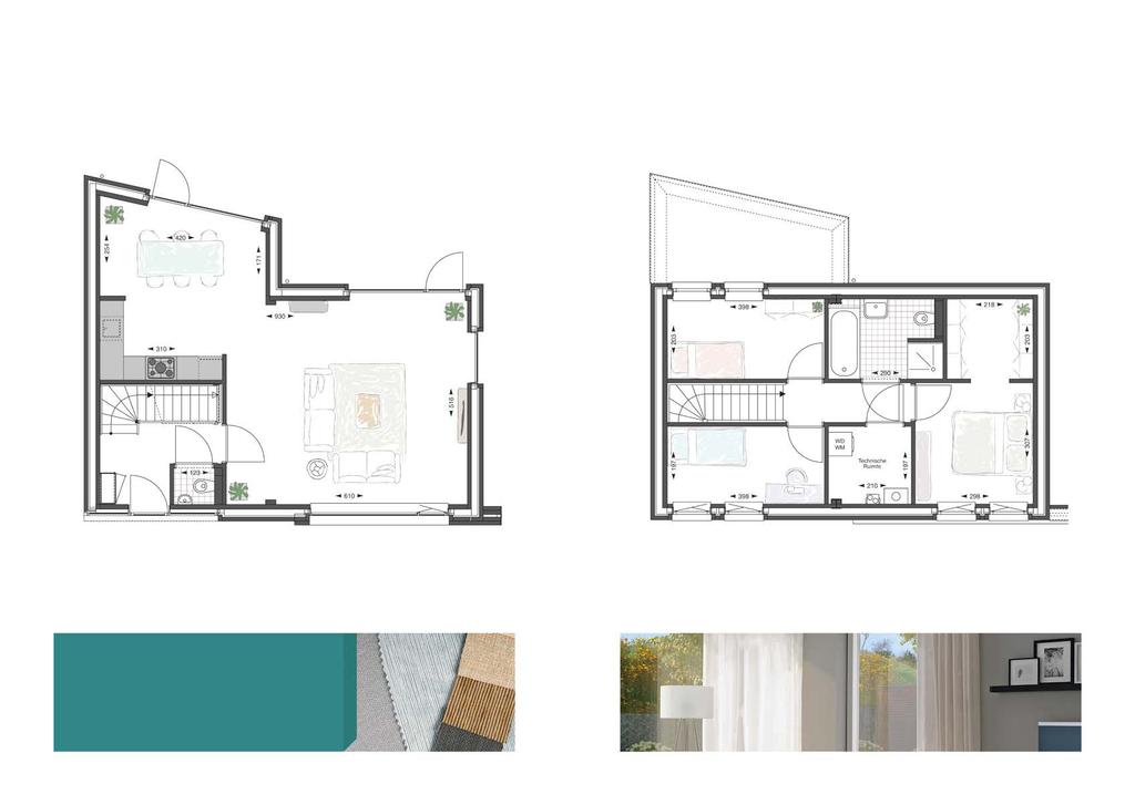 Vrijstaande woning type 3, begane grond Vrijstaande woning type 3, verdieping Kenmerken Alle maten zijn circa maten in