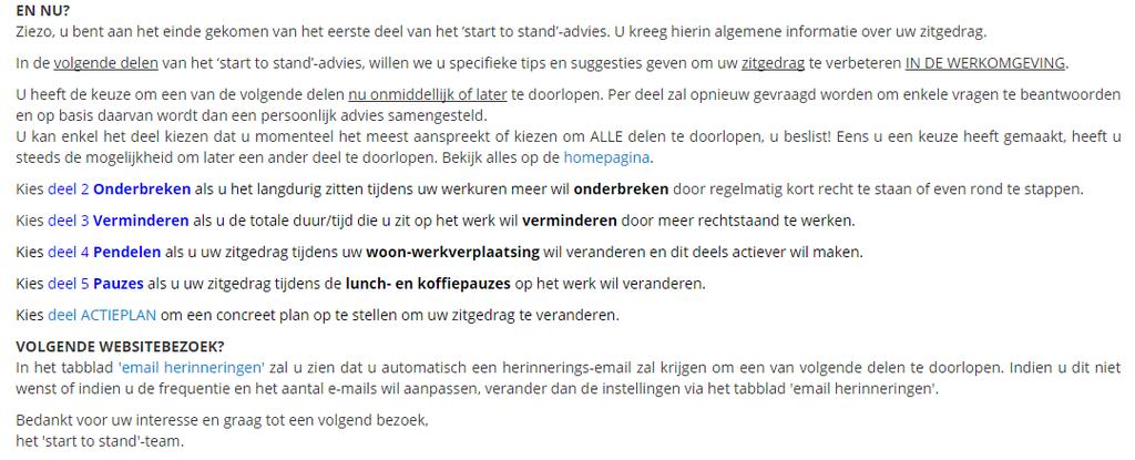 Advies: Informatie: belang van onderbrekingen