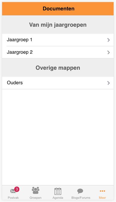 1. Open de App en navigeer naar Meer (zie Afbeelding 37); 2. Kies onder Functies voor de optie Documenten ; 3.