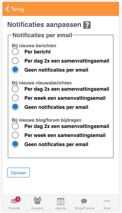 5. Kies de gewenste instellingen en klik onderaan op Opslaan (zie Afbeelding 10).