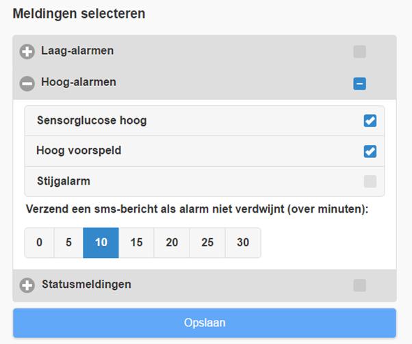 Op de schermafbeelding ziet u bijvoorbeeld dat het groepsvenster "Hoog-alarmen" open is.