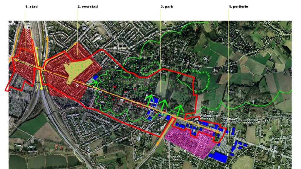 Figuur 4: Onderdelen plangebied Contour RUP Stad Leuven dienst