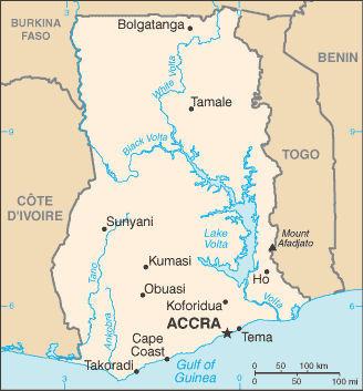 Oppervlakte Hoofdstad Aantal inwoners : 238.538 km (7x Nederland). : Accra. : 23,9 miljoen. Aantal inwoners per km2 : 100.